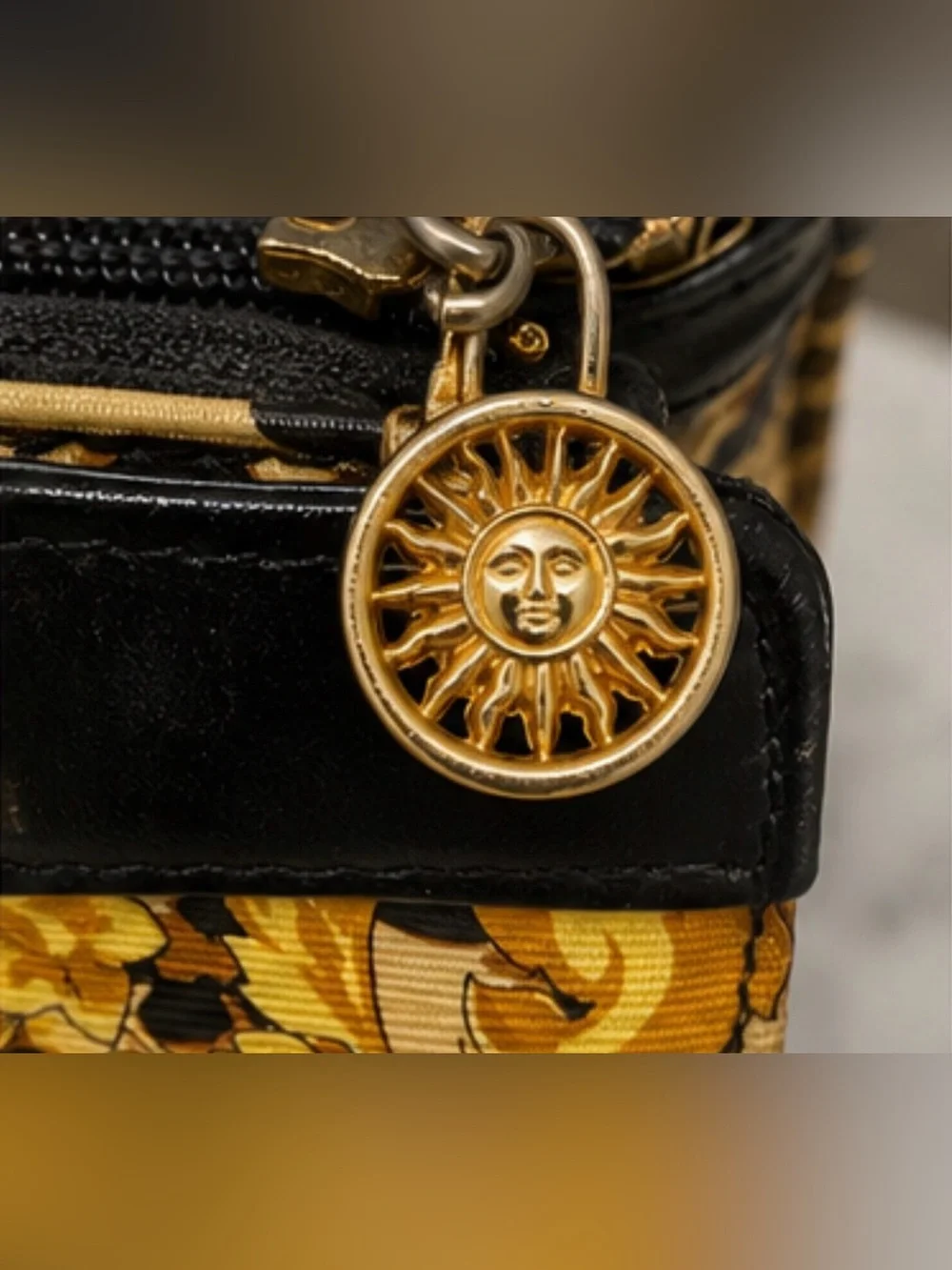 Gianni Versace Vintage Baroque Leopard Top Handle Satchel Shoulder Bag